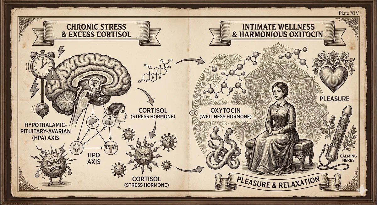 Illustration zu Stress, Entspannung und intimem Wohlbefinden